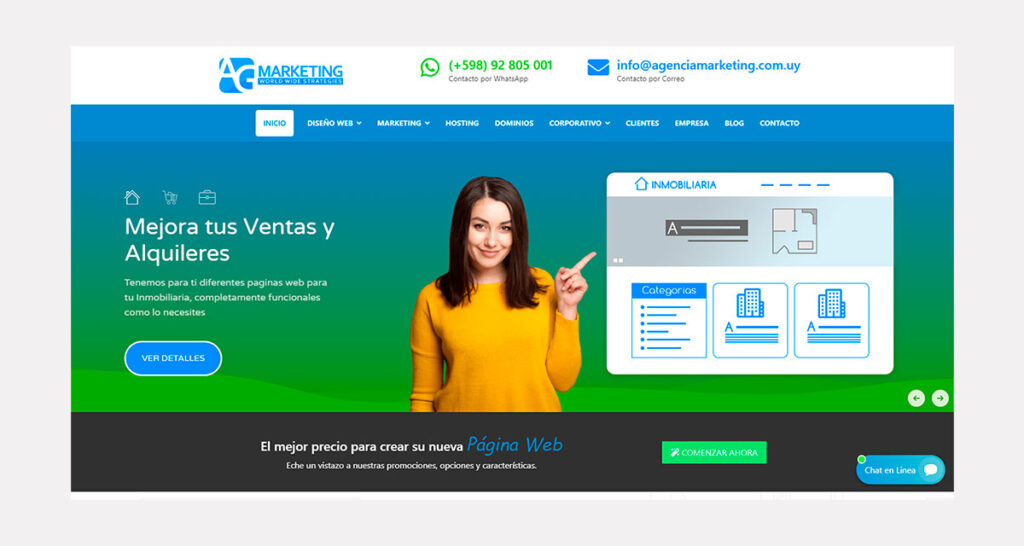 el precio de diseño de páginas web en Uruguay