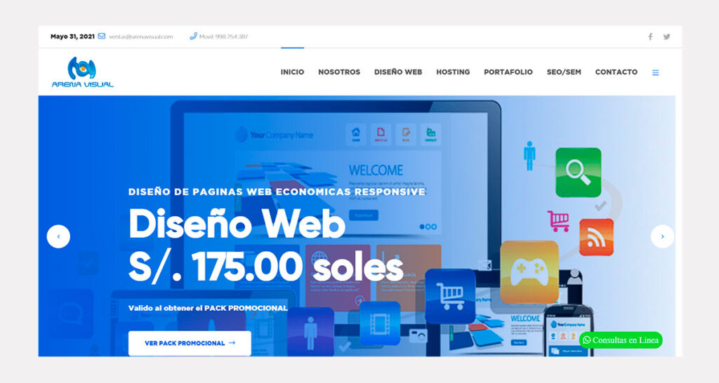 precio de diseño de páginas web en Perú