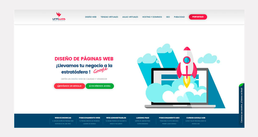 precio de diseño de páginas web en Perú