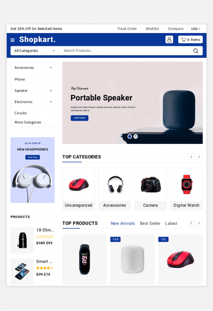 Shopkart - Tema WooCommerce para tienda de electrónica
