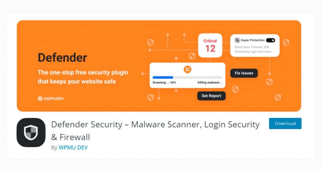 Plugins de Seguridad WordPress - Defender Security – Malware Scanner, Login Security & Firewall