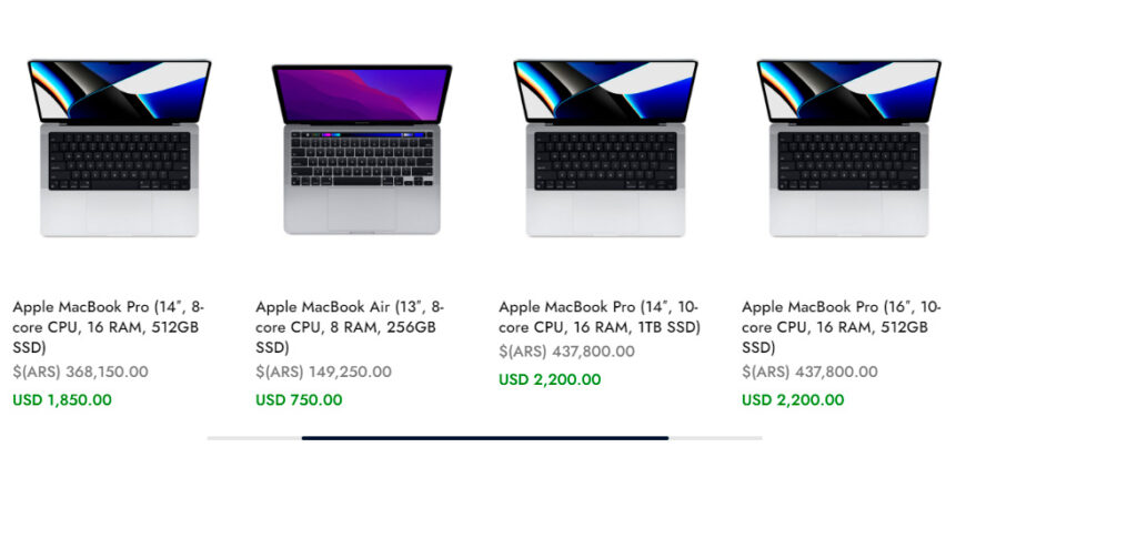 Pantalla de productos Plugin Dólar Blue