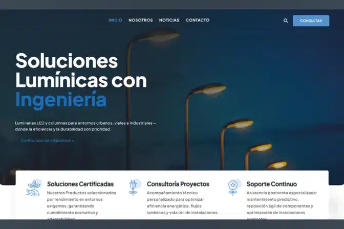 Diseño WordPress B2B + Estrategia SEO Técnico para Fabricante de Iluminación Urbana: 0 a 1.000 Visitas en 5 Meses